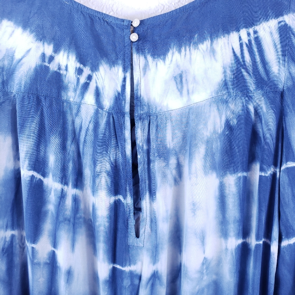 AMERICAN EAGLE Tie-Dye Ruffle Tassel Romper Sz S - Picture 9 of 10